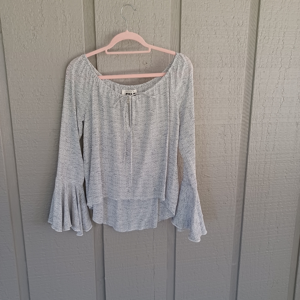 Stone Cold Fox Van Silk Off the Shoulder Blouse Size One Size OS  Women Sheer
